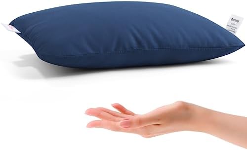 Bufims Small Pillow 11"X7"X2.5" for Sleeping and Traveling Mini Pillow for Baby, Infants and Kids Tiny Pillow for Neck,Lumbar, Lower Back and Knee, Navy Blue