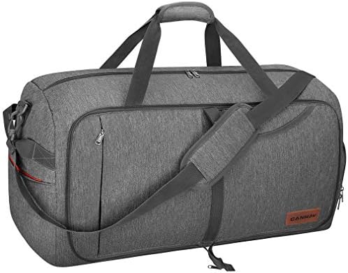 Canway 65L Travel Duffel Bag, Foldable Weekender Bag with Shoes Compartment for Men Women Water-proof & Tear Resistant