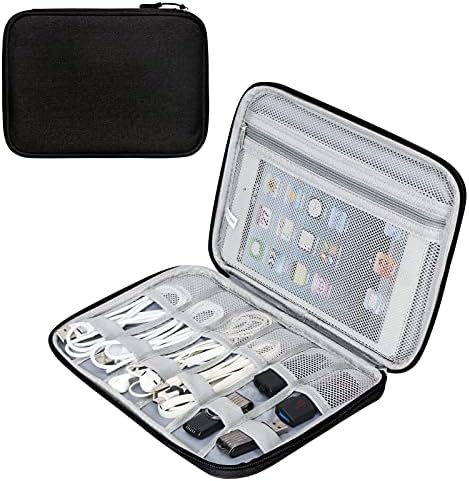 FYY Electronic Organizer, Travel Cable Organizer Bag Pouch Accessories Carry Case Portable Waterproof All-in-One Storage for Cable, Cord, Charger, Phone, Earphone - Large Black