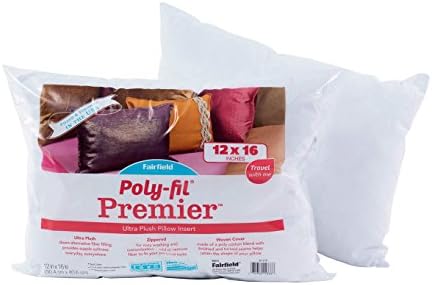 Fairfield Poly-Fil Premier Accent/Travel Pillow Insert, 12" x 16", White,JP1216