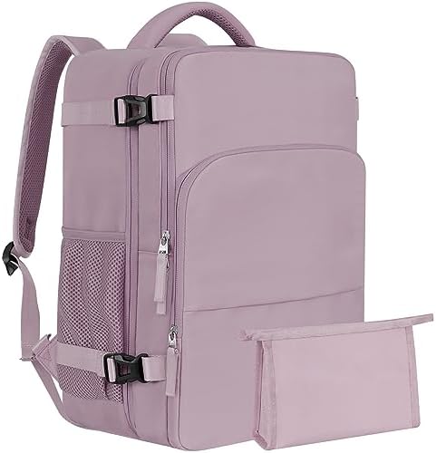 Getravel Travel Backpack, Carry On Backpack, Personal Item Bag for Airlines, Lightweight Casual Work College Gym Hiking Daypack Weekender bag, Laptop Backpack, Light Purple