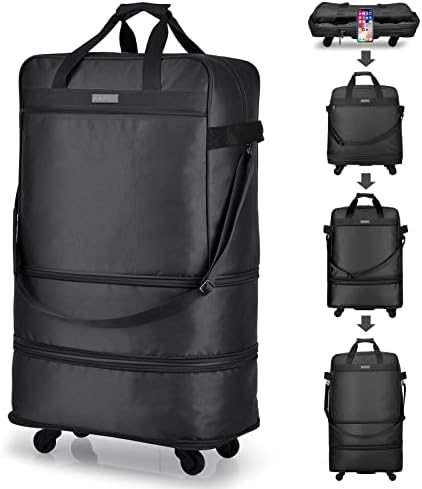 Hanke Expandable Foldable Luggage Bag Suitcase Collapsible Rolling Travel Luggage Bag Duffel Bag for Men Women Lightweight Suitcases