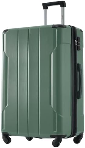 Merax Hardside Suitcases With Wheels Lightweight Carry-On Luggage, TSA Lock and Reinforced Corners, 20" 24" 28" Suitcases (24 inch, Green)