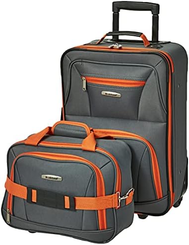 Rockland Fashion Expandable Softside Upright Luggage Set, Charcoal, 2-Piece (14/19)