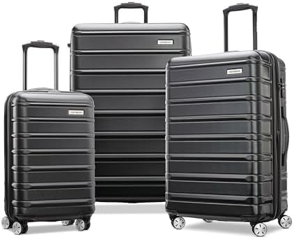 Samsonite Omni 2 Hardside Expandable Luggage with Spinner Wheels, 3-Piece Set (20/24/28), Midnight Black