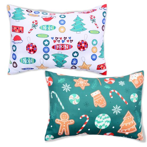 Suyfhdc Christmas Toddler Pillowcases,2 Pack Pillow Cover,Kids Toddler Pillowslip Case Fits Pillows Sized 13 x 18 or 12x 16 for Kids Bedding Pillow Cover for Kids