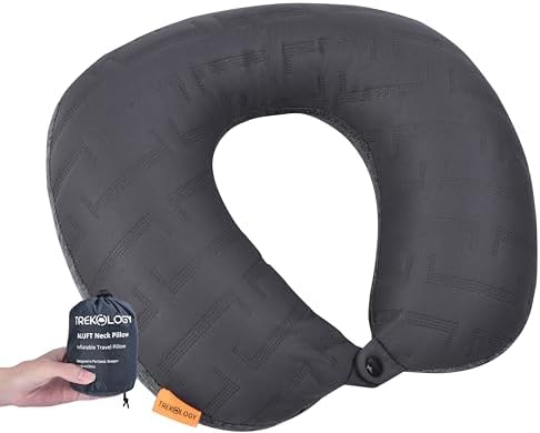 TREKOLOGY Inflatable Neck Pillow for Traveling, Inflatable Travel Pillows for Airplanes, Travel Neck Pillow Airplane, Neck Air Pillow, Blow Up Travel Pillows for Airplane Pillow Travel Neck Support
