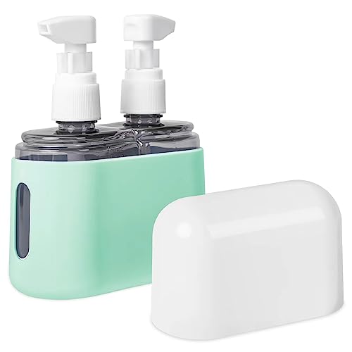 Yamadura Travel bottles for Toiletries, TSA Approved Travel Containers, Refillable, Portable, Spray Bottles and Pump Bottles with Labels for Creams, Perfumes and Shampoos (Green)